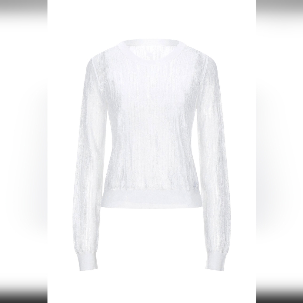 Maison Martin Margiella White Spiderweb Knit Sweater